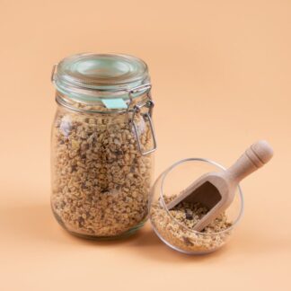 Bio krokante muesli, chocolade en banaan